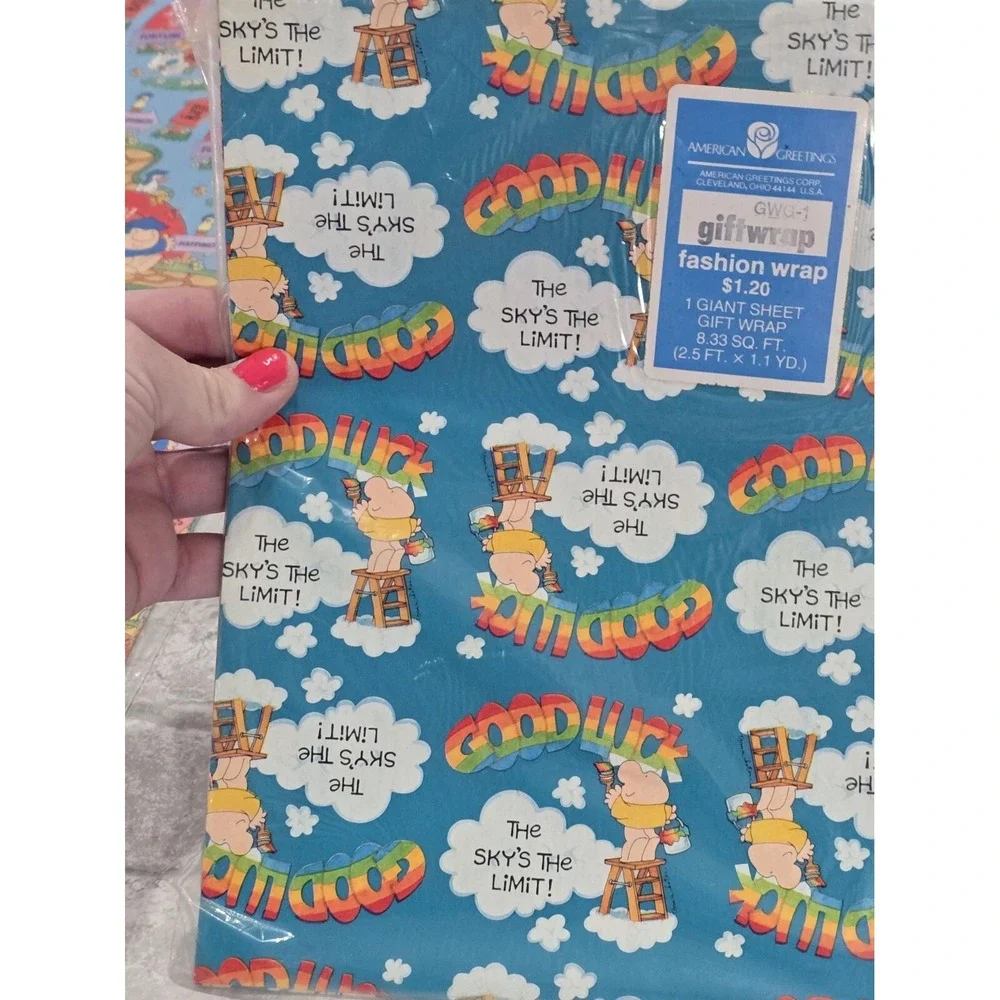 Lot of 6 NOS New‎ Vtg Assorted American Greetings Giant Sheet Gift Wraps Ziggy